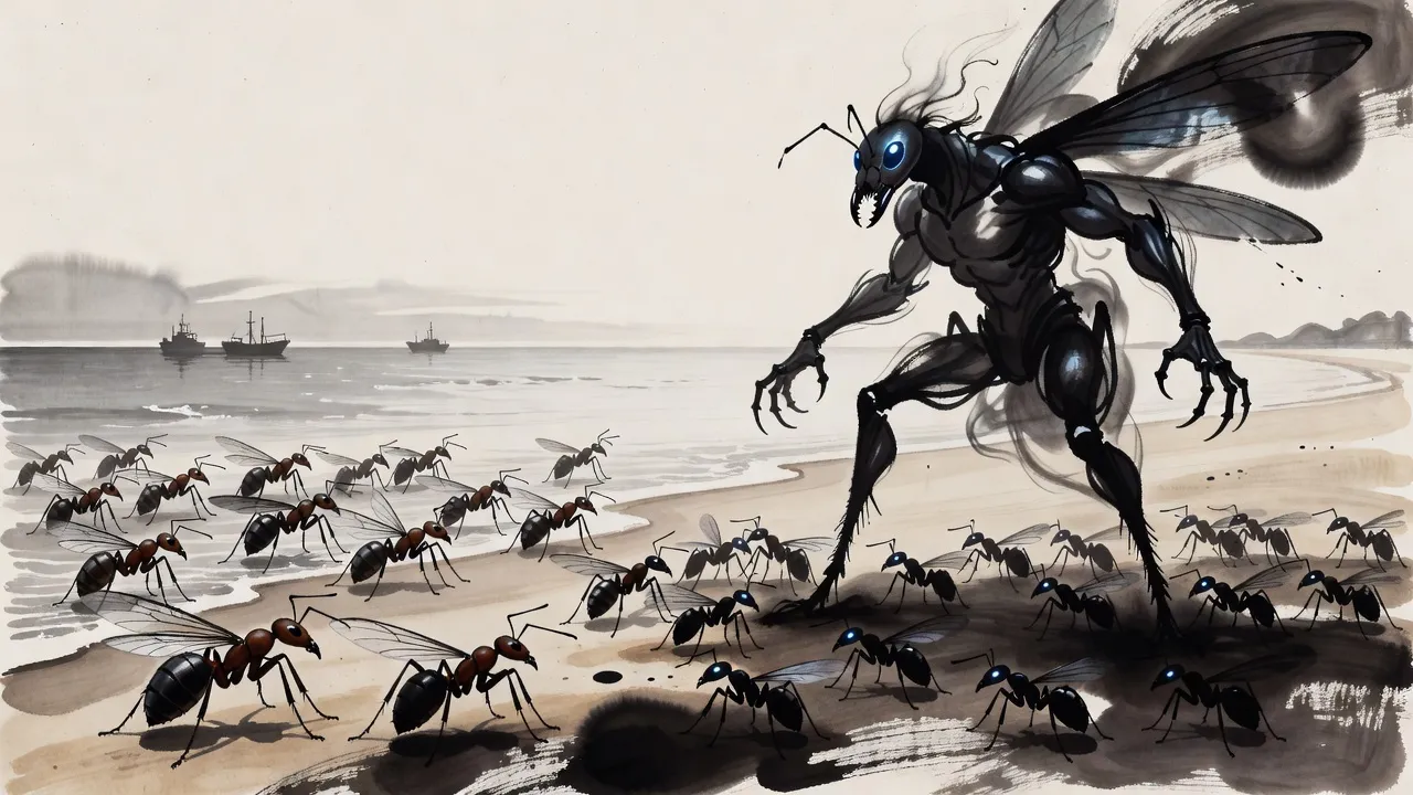 Painted frame: Episode 25: the swarm on the shore